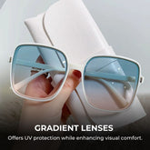 Oversized Rectangle Sunglasses for Women – Gradient UV400